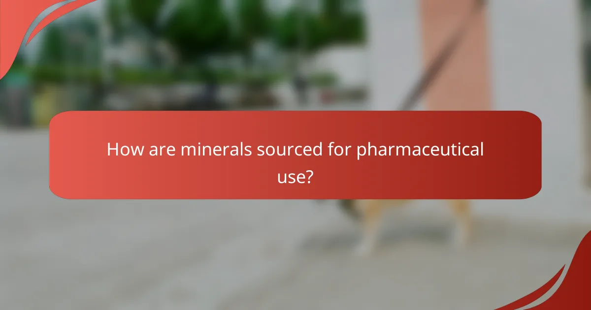 How are minerals sourced for pharmaceutical use?