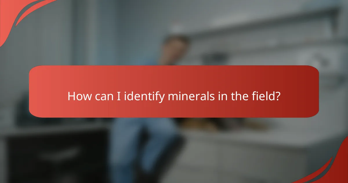 How can I identify minerals in the field?