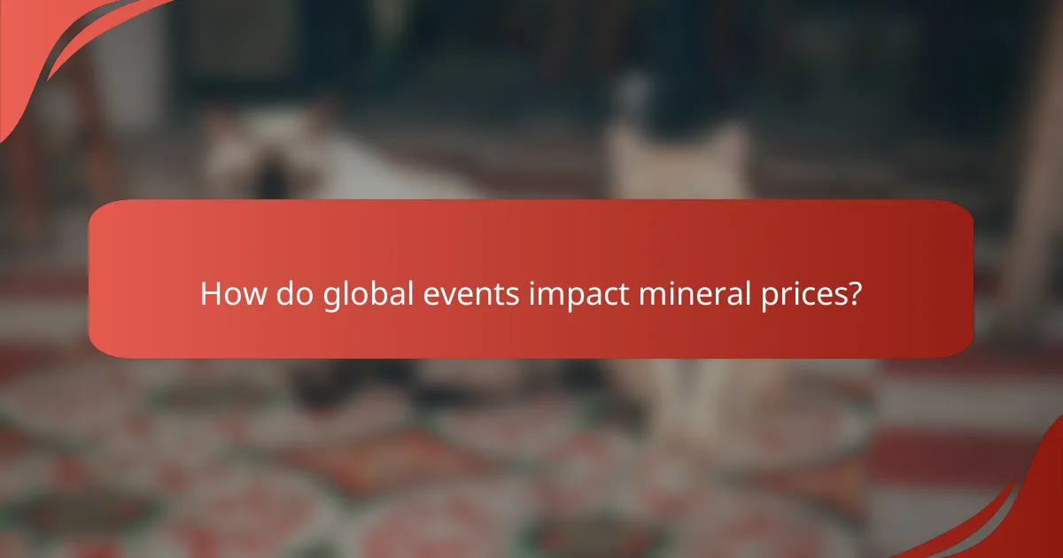 How do global events impact mineral prices?