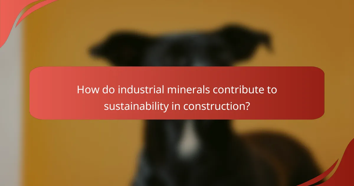 How do industrial minerals contribute to sustainability in construction?