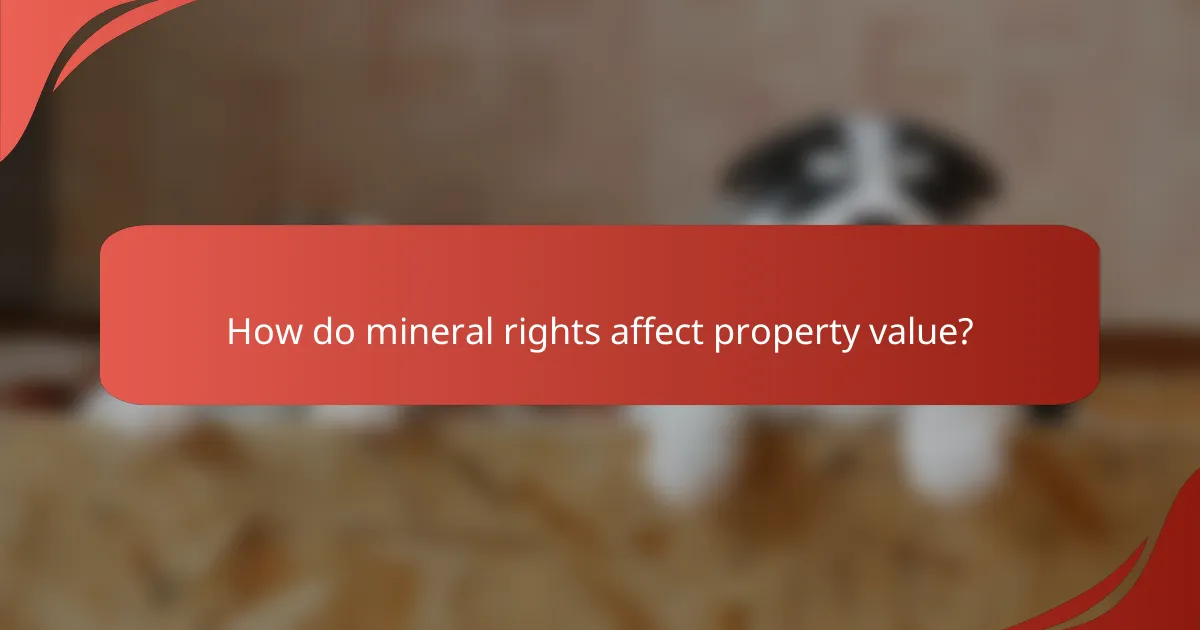 How do mineral rights affect property value?