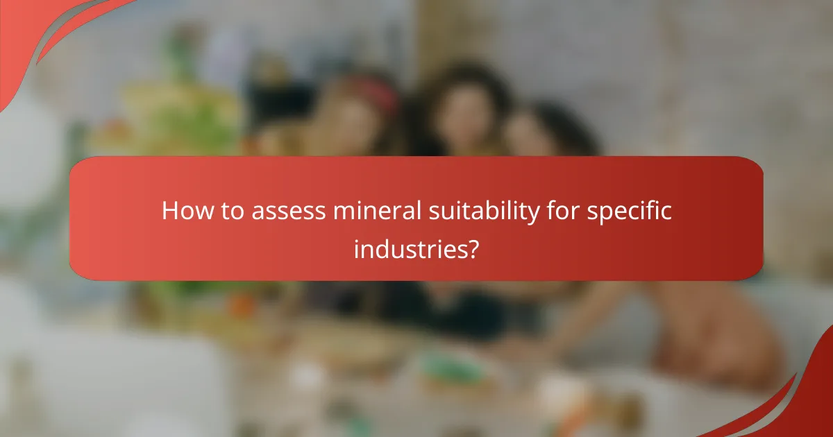 How to assess mineral suitability for specific industries?