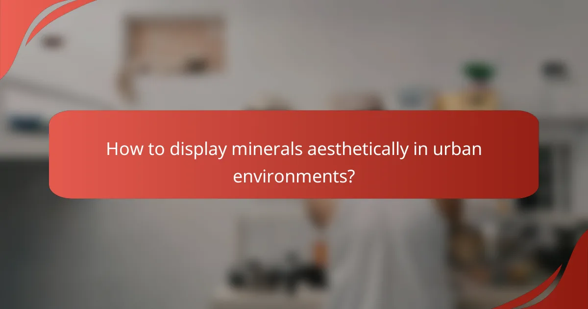 How to display minerals aesthetically in urban environments?