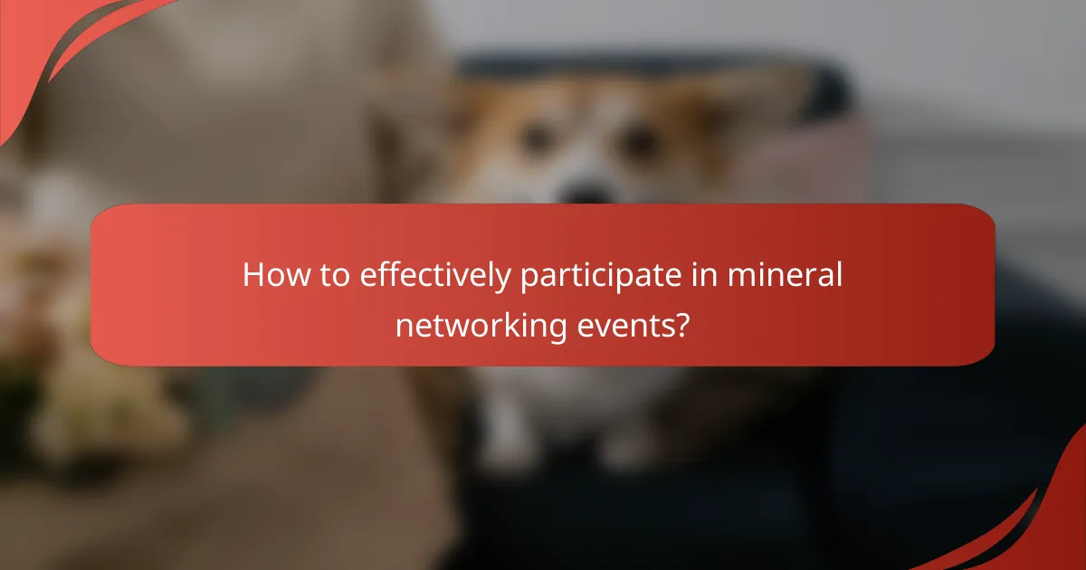 How to effectively participate in mineral networking events?