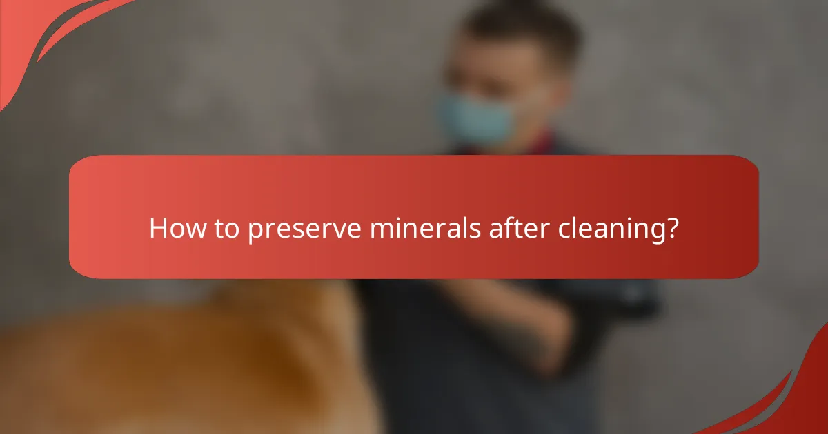 How to preserve minerals after cleaning?