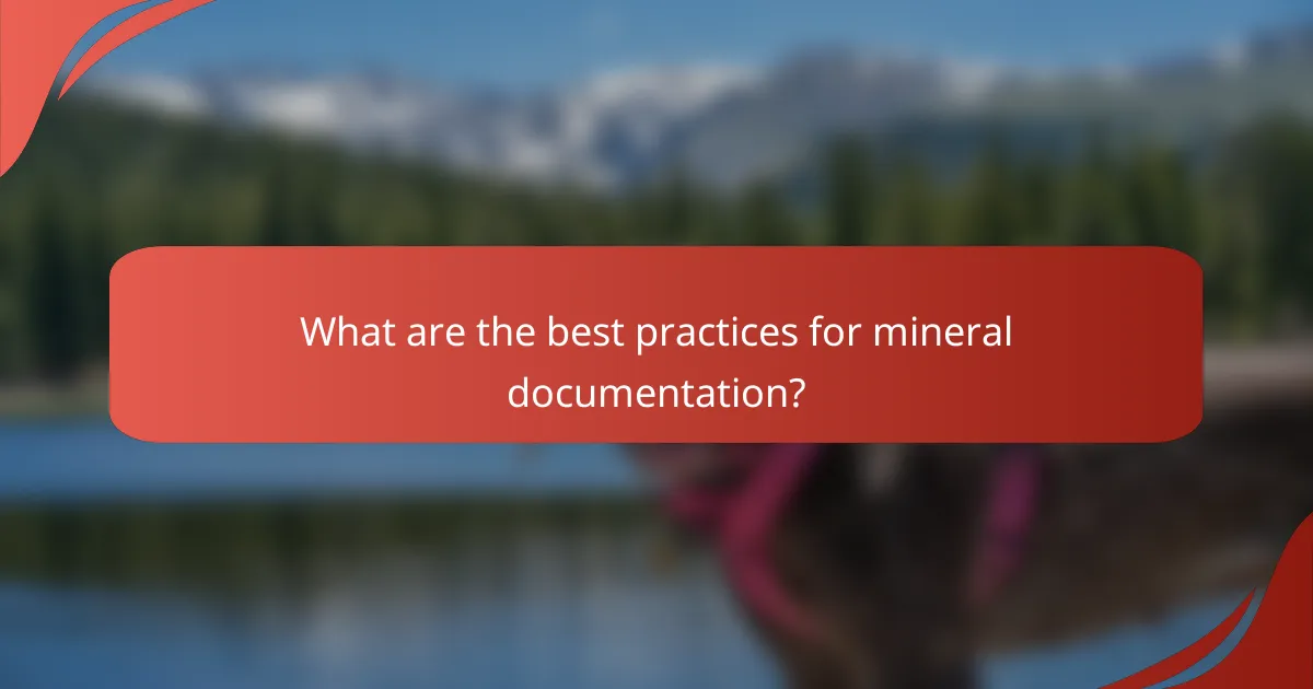 What are the best practices for mineral documentation?