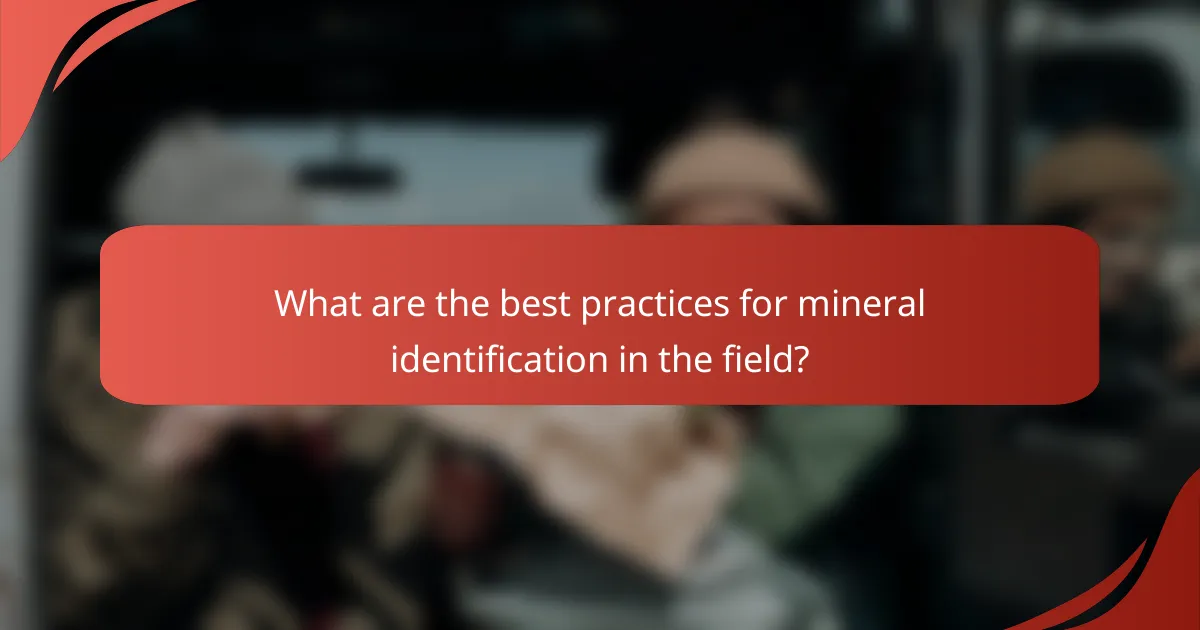 What are the best practices for mineral identification in the field?