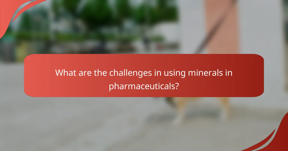 What are the challenges in using minerals in pharmaceuticals?