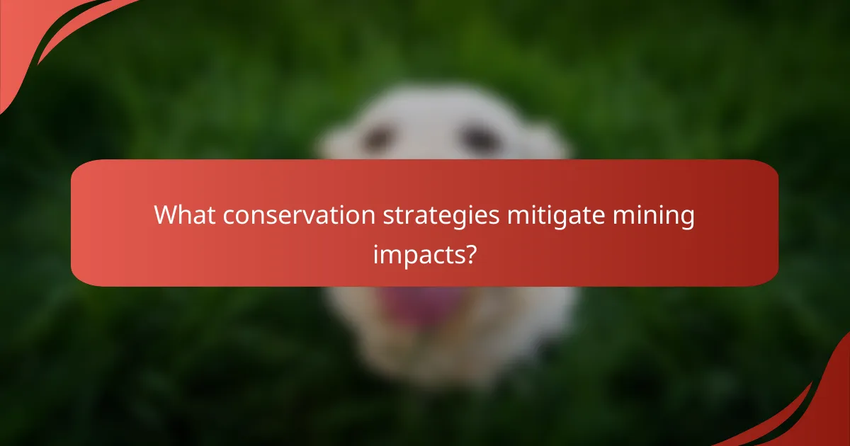 What conservation strategies mitigate mining impacts?