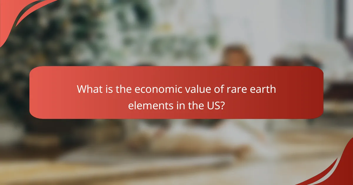 What is the economic value of rare earth elements in the US?