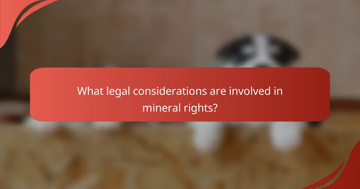 What legal considerations are involved in mineral rights?