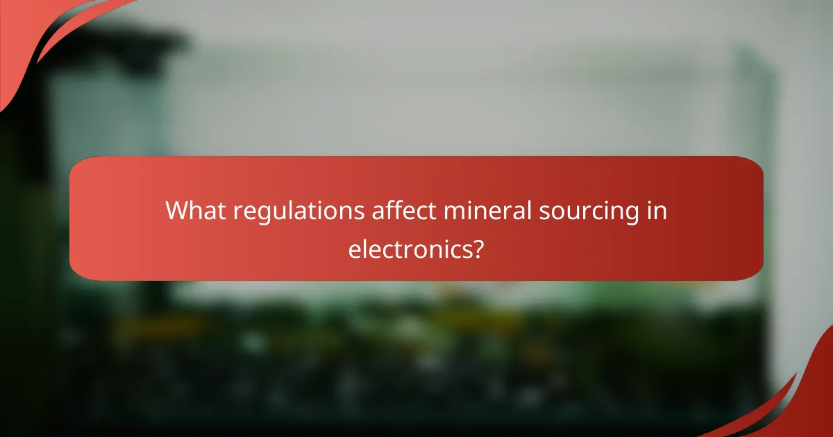What regulations affect mineral sourcing in electronics?