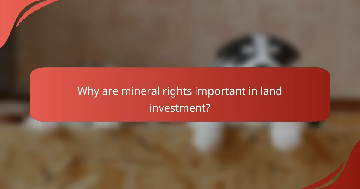 Why are mineral rights important in land investment?